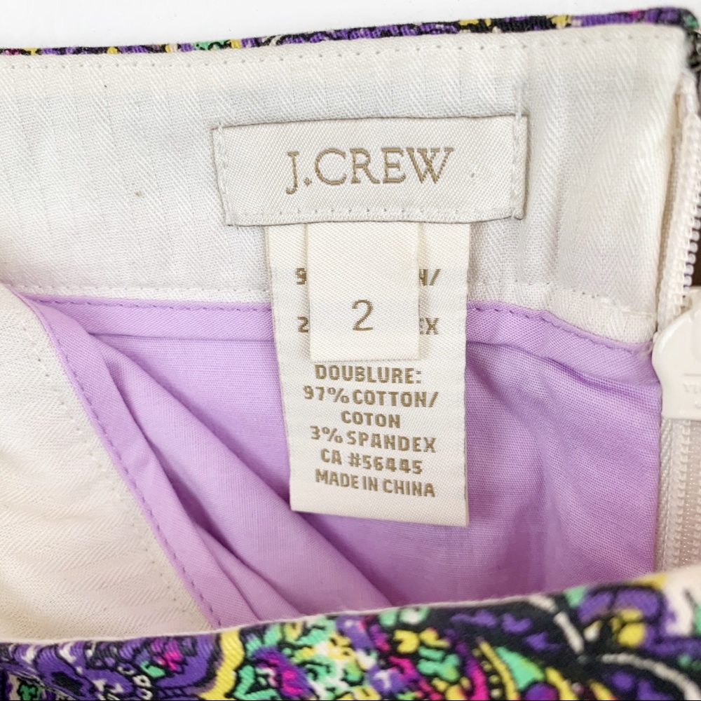 J CREW Royal Paisley Pencil Skirt Sz 2 - Picture 6 of 8